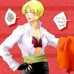  artist_request blonde_hair bra english king_(snk) lowres ryuuko_no_ken solo the_king_of_fighters torn_clothes underwear 