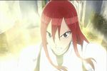  animated animated_gif armor ass breasts cleavage erza_scarlet fairy_tail fairy_tail_houou_no_miko long_hair lowres magic midriff red_hair sword transformation weapon wings 