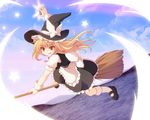  blonde_hair broom cross_(crossryou) hat kirisame_marisa long_hair mini-hakkero red_eyes touhou witch_hat 