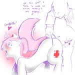  blue_eyes blush cold-blooded-twilight cutie_mark equine female feral friendship_is_magic hair horse human male mammal my_little_pony nurse_redheart_(mlp) panties pink_hair pony thong underwear wedgie 