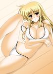  areola bikini breast_hold cleavage erect_nipples fate_testarossa jpeg_artifacts mahou_shoujo_lyrical_nanoha oda_kenichi swimsuits 