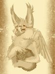  avian beak blajn blush claws cub cute dragon feathers female feral fur gryph000 gryphon gryphoness horn looking_at_viewer male paws pose scalie small wings young 
