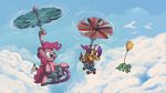  alligator avian balloon bird blue_eyes chicken cloud cub cutie_mark docwario equine female feral flying friendship_is_magic fur gummy_(mlp) hair helmet horse mammal my_little_pony open_mouth orange_fur outside pink_fur pink_hair pinkie_pie_(mlp) pony propeller propellor purple_eyes purple_hair reptile scalie scootaloo_(mlp) scooter young 