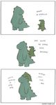  comic cub cute dialog dinosaur english_text father humor liz_climo male parent plain_background scalie son text white_background young 
