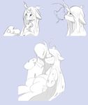  changeling crown duo equine female feral friendship_is_magic horn horse human jalm kissing male mammal my_little_pony plain_background pony queen_chrysalis_(mlp) 