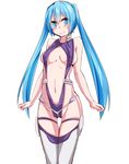  aqua_eyes aqua_hair bad_id bad_pixiv_id blush breasts covered_nipples hatsune_miku highres jaku_denpa long_hair medium_breasts navel simple_background smile solo swimsuit thigh_gap thighhighs twintails very_long_hair vocaloid white_background 