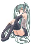  aqua_eyes aqua_hair bad_id bad_pixiv_id hatsune_miku long_hair necktie sentoiro smile solo twintails vocaloid 