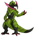  female haxorus nintendo plain_background pok&#233;mon pok&eacute;mon red_eyes solo video_games white_background 