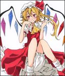  bad_id bad_pixiv_id blonde_hair bloomers flandre_scarlet hat red_eyes s-syogo shikishi solo touhou traditional_media underwear wings 