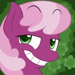  cheerilee_(mlp) equine eyebrows female feral friendship_is_magic fur green_eyes hair horn horse lamiaaaa looking_at_viewer mammal my_little_pony pony purple_fur simple_background smile solo two_tone_hair 