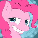  blue_eyes equine eyebrows female feral friendship_is_magic fur hair horn horse lamiaaaa looking_at_viewer mammal my_little_pony pink_fur pink_hair pinkie_pie_(mlp) plain_background pony smile solo 