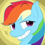  blue_fur equine eyebrows female feral friendship_is_magic fur hair horn horse lamiaaaa looking_at_viewer mammal multi-colored_hair my_little_pony pegasus pink_eyes plain_background pony rainbow_dash_(mlp) rainbow_hair smile solo wings 