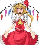 bad_id bad_pixiv_id blonde_hair flandre_scarlet hat red_eyes s-syogo shikishi solo touhou traditional_media wings 