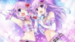  2girls choujigen_game_neptune compile_heart idea_factory kami_jigen_game_neptune_v microphone multiple_girls nepgear neptune neptune_(choujigen_game_neptune) neptune_(series) open_mouth purple_eyes purple_hair siblings sisters 