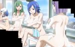  4girls bath bisca_connell bisca_mulan blue_eyes blue_hair breasts fairy_tail green_hair juvia_loxar laki_olietta large_breasts levy_mcgarden multiple_girls nude purple_hair screencap stitched 
