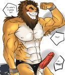  abs anthro balls biceps big_balls big_muscles big_penis canine cum erection feline fur gay hair hentist lion male mammal muscles nude pecs penis pose sex shishimaru_genjurou solo 