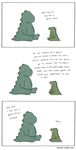  cub dialog dinosaur english_text eye_contact father humor liz_climo male parent plain_background scalie son text white_background young 