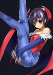  :p animal_print bare_shoulders bat bat_print bridal_gauntlets cleavage_cutout demon_wings head_wings leotard lilith_aensland masayu pantyhose print_legwear purple_hair red_eyes red_leotard short_hair solo tongue tongue_out vampire_(game) wings 