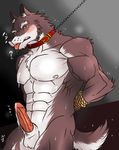  abs afterglow anthro balls biceps big_muscles black_nose blush bound brown_fur canine chain chest_tuft collar countershade_tail cum cum_on_balls cum_on_chest cum_on_nipples cum_on_penis cum_on_self cum_on_stomach cum_string cumshot digital_media_(art) erection eyes_closed fangs frown fur gay grey_fur half-length_portrait hands-free hands_behind_back hands_tied hentist hideo_katashi hideo_katashi_(character) leaking leash looking_at_viewer male mammal muscles nipples nude open_mouth orgasm pecs penis pose presenting rope sheath solo standing sweat teeth tongue tongue_out tuft vein white_countershading white_eyebrows white_fur white_nipples wolf yellow_eyes 