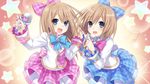  2girls brown_hair choujigen_game_neptune compile_heart idea_factory kami_jigen_game_neptune_v microphone multiple_girls neptune_(series) ram_(choujigen_game_neptune) rom_(choujigen_game_neptune) siblings sisters twins 