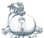  anal anal_object_insertion ass ass_focus baseball_cap bent_over from_behind hat long_hair lube monochrome noill object_insertion poke_ball pokemon pokemon_(game) pokemon_bw ponytail pulled_by_self pussy shorts shorts_pull sketch smile solo touko_(pokemon) uncensored 