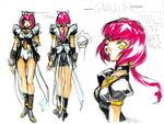  90s character_design choujuushin_gravion eina gravion maid oobari_masami pink_hair production riiru settei 