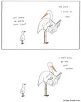  avian cub english_text father humor liz_climo male newspaper parent stork text young 
