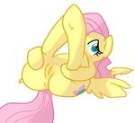  cutie_mark elslowmo equine female feral fluttershy_(mlp) friendship_is_magic green_eyes hair horse legs_up lying mammal my_little_pony nude on_back pegasus pink_hair plain_background ponchuzn pony pussy solo white_background wings 