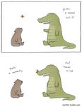  arthropod bear butterfly crocodile english_text humor insect liz_climo mammal plain_background reptile scalie text unknown_species white_background 