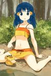  :o bare_shoulders barefoot bikini blue_eyes blue_hair bush emunise gen_1_pokemon hair_ornament hairclip half_updo hikari_(pokemon) long_hair looking_at_viewer navel objectification on_ground pokemon pokemon_(anime) pokemon_(creature) psyduck sitting solo swimsuit tree wariza watering_can wet 