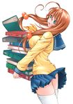  1girl absurdres book glasses highres ikkitousen long_hair ryuubi_gentoku 