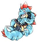  female feraligatr kissing male nintendo onomatopoeia plain_background pok&#233;mon pok&eacute;mon quilava size_difference straight tranquilmyst typhlosion vaginal video_games white_background 