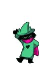  &lt;3 2018 2d_animation ambiguous_gender animated anthro black_fur caprine clothed clothing dancing darkner deltarune eyewear fur glasses goat hat low_res mammal nch85 ralsei robe scarf solo 