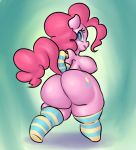  big_breasts blue_eyes breasts butt clothing digital_media_(artwork) equine female friendship_is_magic horse legwear mammal my_little_pony pinkie_pie_(mlp) pony ruruduu solo stockings 