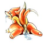  blue_eyes female floatzel looking_back nintendo plain_background pok&#233;mon pok&eacute;mon pussy pussy_juice solo tranquilmyst video_games white_background 