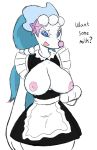 anthro big_breasts breasts english_text hair happy holding_breast lactating long_hair looking_at_viewer nintendo pok&eacute;mon pok&eacute;mon_(species) pok&eacute;morph primarina simple_background smile source_request standing text unknown_artist video_games 