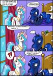  ! ? bed blue_eyes ciriliko comic creeper crown equine female friendship_is_magic hair horn horse minecraft multi-colored_hair my_little_pony nintendo nintendo_ds pony princess_celestia_(mlp) princess_luna_(mlp) sibling video_games winged_unicorn wings 