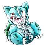  bulbasaur cum cumshot erection excessive_cum green_body male masturbation nintendo oral orgasm penis plain_background pok&#233;mon pok&eacute;mon red_eyes solo tranquilmyst video_games white_background 