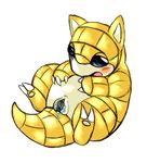  blush female nintendo plain_background pok&#233;mon pok&eacute;mon pussy pussy_juice sandshrew solo tranquilmyst video_games white_background yellow_body 