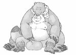  balls bear big_balls chubby cuddling duo flaccid gay grisser hug hyper hyper_balls licking male mammal nude overweight penis sheath size_difference tanuki tongue 