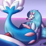  blush digital_media_(artwork) dragonair duo eyes_closed female feral hair happy happy_sex interspecies long_hair looking_pleasured male nintendo open_mouth penetration penis pok&eacute;mon pok&eacute;mon_(species) primarina rear_view sex shikaro vaginal vaginal_penetration video_games 