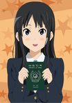  akiyama_mio bad_id bad_pixiv_id black_eyes black_hair blush face highres hime_cut k-on! korea korean long_hair mp893 open_mouth passport school_uniform smile solo 