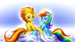  2013 biting_lip blonde_hair blush brown_eyes butt couple duo equine female friendship_is_magic hair horse looking_at_viewer looking_back mammal multi-colored_hair my_little_pony orange_hair pegasus pluckyninja pony purple_eyes rainbow_dash_(mlp) rainbow_hair spitfire_(mlp) timber_(artist) two_tone_hair wings wonderbolts_(mlp) 