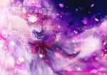  bad_id bad_pixiv_id bug butterfly eyelashes fan folding_fan hat insect petals pink pink_hair saigyouji_yuyuko shimeko short_hair solo touhou wavy_hair 