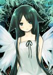  artist_request green_eyes green_hair musical_note saya saya_no_uta solo wings 