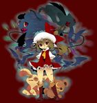  arms_behind_back bandaid bandaid_on_leg banette blonde_hair boots crossover flandre_scarlet gen_1_pokemon gen_2_pokemon gen_3_pokemon hat highres ichihaya knee_boots misdreavus panties pokemon pokemon_(creature) ponytail purple_eyes red_eyes spinda standing teddiursa touhou underwear wings zubat 