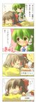  4koma bad_id bad_pixiv_id comic hakurei_reimu haradaiko_(arata_himeko) highres kochiya_sanae multiple_girls saliva sleeping touhou translated 