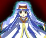  @_@ aura bags_under_eyes bangs blue_hair dark_index dress empty_eyes expressionless eyebrows_visible_through_hair glowing green_eyes grune index long_hair long_sleeves looking_at_viewer open_mouth paperclip solo to_aru_majutsu_no_index upper_body veil very_long_hair white_dress wide_sleeves 
