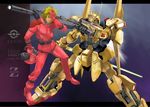  30ml bad_id bad_pixiv_id beam_rifle blonde_hair char_aznable energy_gun gun gundam helmet hyaku_shiki male_focus mecha pilot_suit quattro_vageena short_hair weapon zeta_gundam 