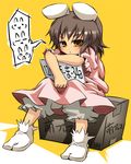  animal_ears bad_id bad_pixiv_id bloomers bunny_ears eyebrows inaba_tewi noya_makoto short_hair socks solo tabi thick_eyebrows touhou underwear white_bloomers yellow_eyes 